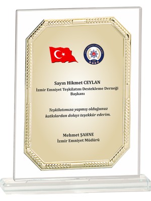 ODAK KUPA - Cam Plaketler - CM-084-M B - 18x21 cm