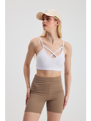 3002 Arka Çapraz Detay Büstiyer Beyaz