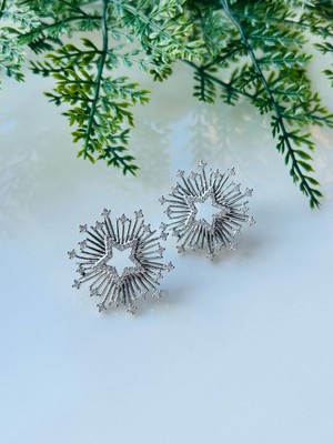 Zirkon Taşlı Yıldız Küpe