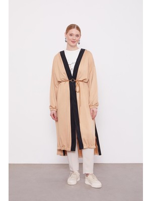 Camel Içlikli Kemer Detaylı Kap