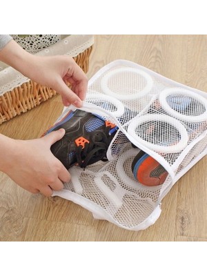 Ozcmax Pratik Çamaşır Makinesi Kapağa Bağlamalı Ayakkabı Yıkama Filesi