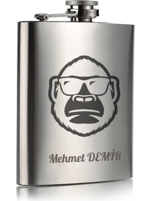 Biton Toptan Kişiye Özel Maymun Hediye 9 Oz Çelik Cep Matarası 266 ml 