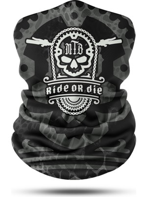Ride Or Die Kuru Kafa Desenli Dikişsiz Dijital Baskı Baf Buff Bandana Boyunluk