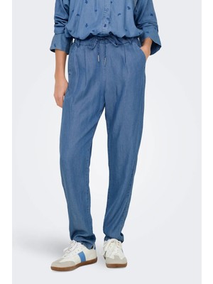 Only Kadın Onlpoptrash Belden Bağlamalı Cep Detaylı Pantolon 15342874 Mavi