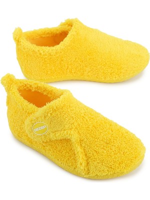 Kışlık Kız Çocuk Peluşlu Rahat Taban Cırt Cırtlı Ayarlanabilir Ev Okul Kreş Panduf Ayakkabı