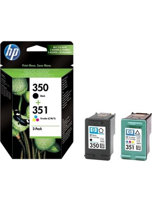HP 350 BLACK/351 Tri-Color Kartuş 2-Pack Renkli - Siyah Uyumlu Modeller İçin Yüksek Baskı Kalitesi
