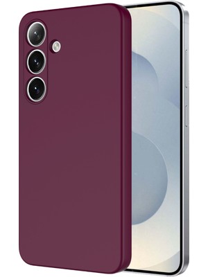 Caseart Samsung Galaxy S25 Kapak Içi Kadife Kamera Korumalı Lansman Silikon Kılıf - Mürdüm