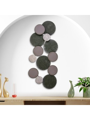 DEKORENZO Wise Modern Duvar Dekorasyonu, Geometrik Şekilli Dekoratif Duvar Tablosu, Metal Duvar Süsü, Zümrüt Yeşil Duvar Dekoru, CH151-3