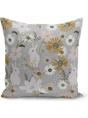 Bertille Home Ilkbahar Serisi Çift Tarafı Dijital Baskılı Kırlent Kılıfı (Spring Easter Paskalya Cushion Cover)