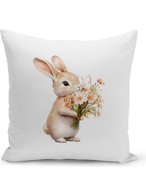 Bertille Home Ilkbahar Serisi Çift Tarafı Dijital Baskılı Kırlent Kılıfı (Spring Easter Paskalya Cushion Cover)