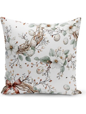 Bertille Home Ilkbahar Serisi Çift Tarafı Dijital Baskılı Kırlent Kılıfı (Spring Easter Paskalya Cushion Cover)