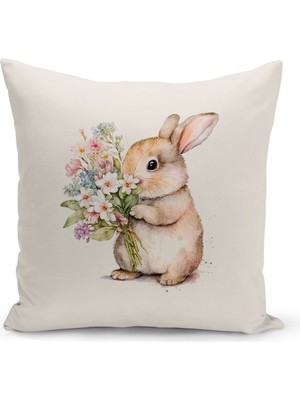 Bertille Home Ilkbahar Serisi Çift Tarafı Dijital Baskılı Kırlent Kılıfı (Spring Easter Paskalya Cushion Cover)