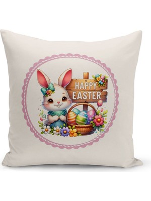 Bertille Home Ilkbahar Serisi Çift Tarafı Dijital Baskılı Kırlent Kılıfı (Spring Easter Paskalya Cushion Cover)