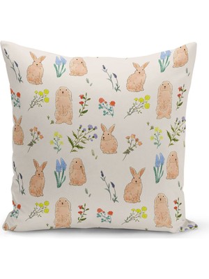 Bertille Home Ilkbahar Serisi Çift Tarafı Dijital Baskılı Kırlent Kılıfı (Spring Easter Paskalya Cushion Cover)