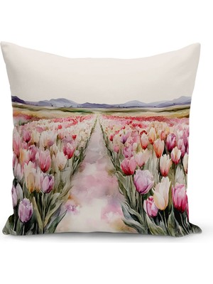 Bertille Home Ilkbahar Serisi Çift Tarafı Dijital Baskılı Kırlent Kılıfı (Spring Easter Paskalya Cushion Cover)