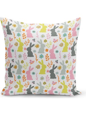 Bertille Home Ilkbahar Serisi Çift Tarafı Dijital Baskılı Kırlent Kılıfı (Spring Easter Paskalya Cushion Cover)