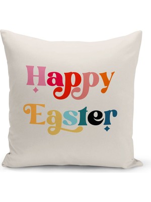 Bertille Home Ilkbahar Serisi Çift Tarafı Dijital Baskılı Kırlent Kılıfı (Spring Easter Paskalya Cushion Cover)