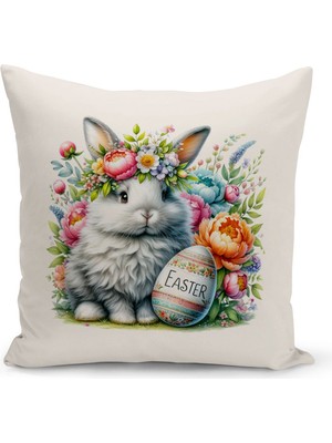 Bertille Home Ilkbahar Serisi Çift Tarafı Dijital Baskılı Kırlent Kılıfı (Spring Easter Paskalya Cushion Cover)