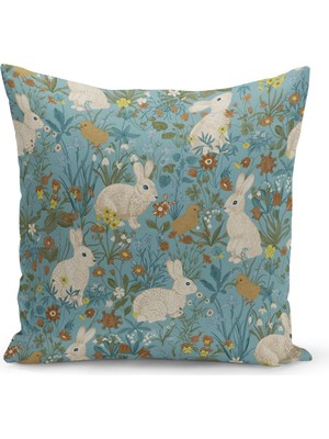 Bertille Home Ilkbahar Serisi Çift Tarafı Dijital Baskılı Kırlent Kılıfı (Spring Easter Paskalya Cushion Cover)