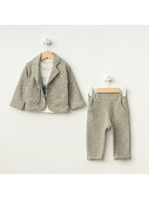 Baby Fou Ceket'li Sweatshirt 3'lü Bebek Takım