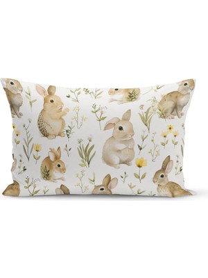 Ilkbahar Serisi Çift Tarafı Dijital Baskılı Kırlent Kılıfı (Spring Easter Paskalya Cushion Cover)