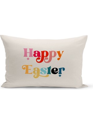 Ilkbahar Serisi Çift Tarafı Dijital Baskılı Kırlent Kılıfı (Spring Easter Paskalya Cushion Cover)