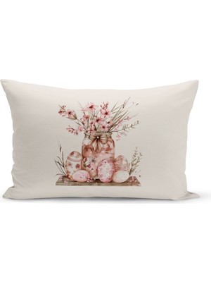 Ilkbahar Serisi Çift Tarafı Dijital Baskılı Kırlent Kılıfı (Spring Easter Paskalya Cushion Cover)