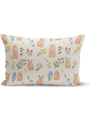 Ilkbahar Serisi Çift Tarafı Dijital Baskılı Kırlent Kılıfı (Spring Easter Paskalya Cushion Cover)
