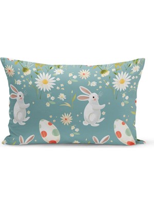 Ilkbahar Serisi Çift Tarafı Dijital Baskılı Kırlent Kılıfı (Spring Easter Paskalya Cushion Cover)