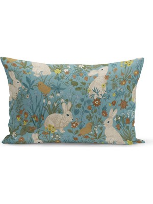 Ilkbahar Serisi Çift Tarafı Dijital Baskılı Kırlent Kılıfı (Spring Easter Paskalya Cushion Cover)