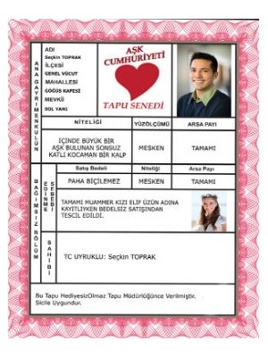 Ozcmax Aşk Cumhuriyeti Tapusu