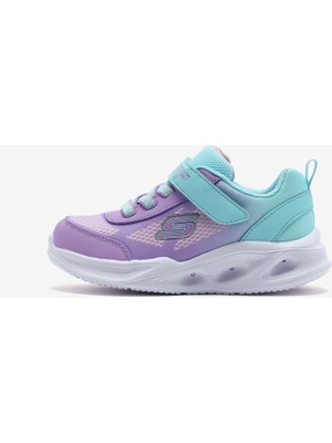 Skechers Skechers Sola Glow - Ombre Deluxe Küçük Kız Çocuk Turkuaz/Lavanta Işıklı Spor Ayakkabı 303714N Tqlv