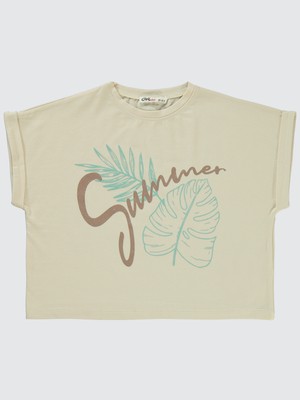 Civil Girls Kız Çocuk Tişört 10-13 Yaş Bej