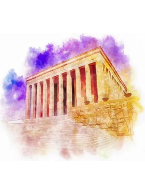 Marsilyan Kanvas Renkli Anıtkabir Sayılarla Boyama Seti Rulo