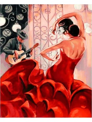 Marsilyan Kanvas Çingene Dansı Boyama Seti Rulo