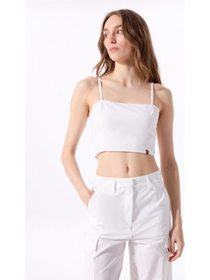 Jeep Kare Yaka Düz Beyaz Kadın Bluz J5SL-BLZ7870