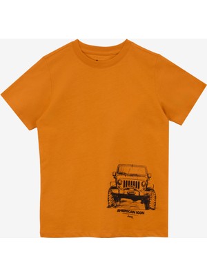 Jeep Baskılı Turuncu Erkek Çocuk T-Shirt J5SB-TST7762