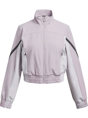 Under Armour Fermuarlı Yaka Düz Gri Kız Çocuk Eşofman Üstü Unstoppable Crop JACKET-1388637-009
