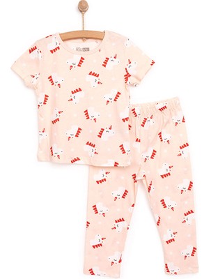 Hellobaby Kısa Kol Unicorn Desenli Bisiklet Yaka Pijama Takımı