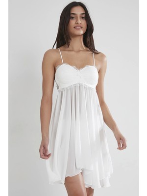 Ayça Pierre Cardin 880 Bayan Şifon Dantelli Gecelik