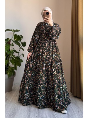 Ande Tesettür Çiçek Bahçesi Elbise - 0003