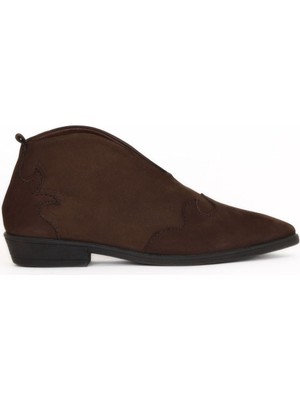 Bueno Shoes Kahverengi Nubuk Kadın Topuklu Bot 01WD3601 01WD3601