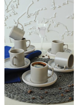 Keramika Stone Kahve Takımı 12 Parça 6 Kişilik 21426