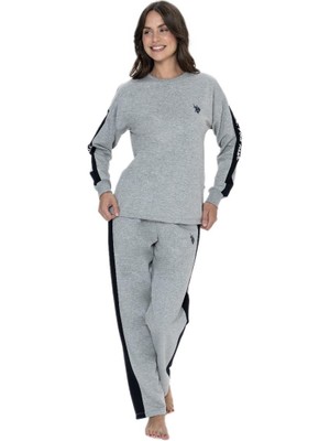 U.S. Polo Assn. Kadın Gri Melanj Pijama Takım 17076