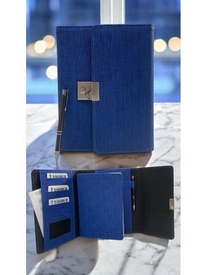 El Yapımı Hakiki Deri  Hatıra Defteri Çantalı Anahtar Kilitli ve Kalem Seti