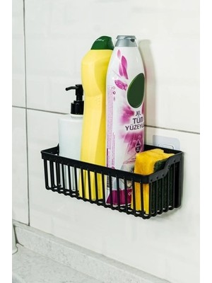 Ozcmax 2 Li Plastik Yapışkanlı Askılı Mutfak- Banyo Rafı Düzenleyici Duş Şampuanlık