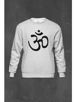 Gri Sweatshirt Aum Ohm Om Sembolü Symbol Fizik Formülü Baskılı Unisex Sweat