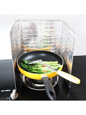 Ozcmax Ocak Yağ Sıçrama Koruyucu Katlanır Alüminyum Levha -Kolay Silinir Piknik Tüpü Rüzgar Önleyici Panel