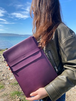 MacBook Pro, Air ve Diğer Uyumlu Laptop Kılıfı 13’ 14’ 15' Inç Notebook Vegan Suni Deri Çanta