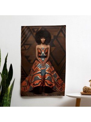 Afro Tribal Duvar Örtüsü - Canlı Süblimasyon Baskı, Yatak Odası, Oturma Odası ve Yurt Dekoru